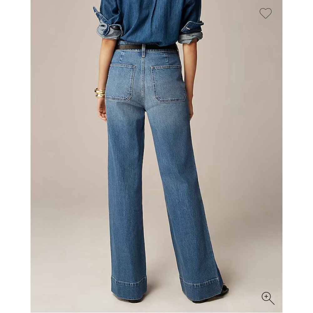 J. Crew Women’s High-rise Sailor Denim Trouser in 1996 Semi-stretch Size 34 NWT - Picture 2 of 11